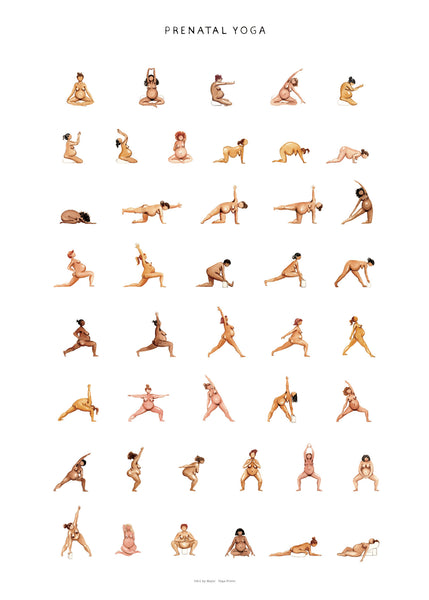 Prenatal yoga poster by yoga prints 