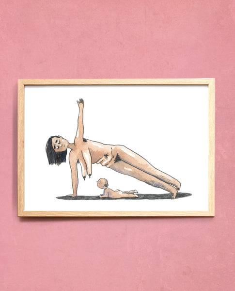 Mom and baby sideplank