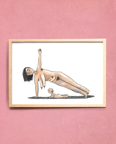 Mom and baby sideplank